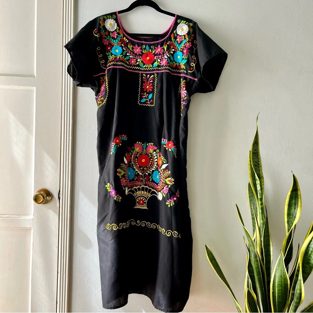 Authentic Casa Flores Dress• Hispanic Heritage•Sz l - Picture 8 of 13